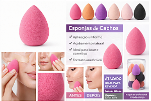 Esponja de Maquiagem Coxinha - Atacado – 25 de Março - CAIXA FECHADA 100 DUZIAS