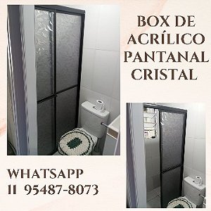 Box de Acrílico para Banheiro - 1,21 até 1,30 (altura padrão 1,90)