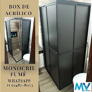 Box para Banheiro de Acrílico (Canto) - 0,80 x 0,80 x 1,90 altura