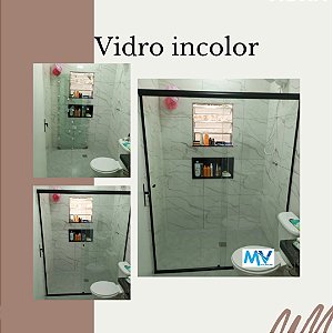 Box de Vidro para Banheiro Incolor 1,31 á 1,40 (altura 1,90)