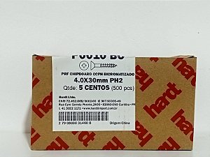 Parafuso Chipboard Bicromatizado 4,0x30mm Hardt