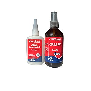 KIt MDF promabond Ativador de vidro 190ml e Adesivo instântaneo 100g