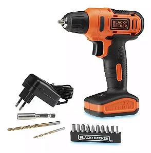 Parafusadeira / Furadeira 3/8" (10mm) 12V Íon de Lítio com 13 acessórios, Bivolt ld12s