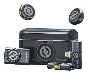 Microfone Lapela Hollyland Lark M2 Combo USB-C e Lighting - Preto