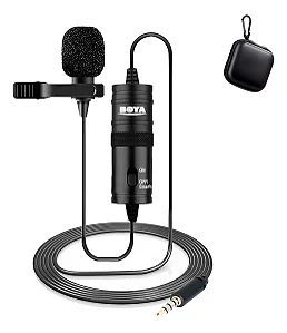 Microfone Lapela Boya BY-M1 para Câmera - Preto