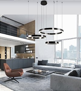 Lustre Rings Moderno 3 Anéis – 40/60/80cm
