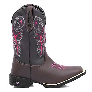 Bota Texana Cano Longo Feminina Cara de Boi Country Brete Boots