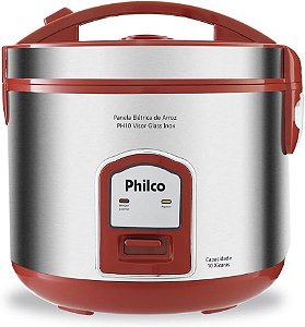 Panela de Arroz Visor  PH10V 10 xícar Glass Inox Philco 220v
