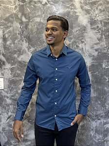 CAMISA SOCIAL ML JP AZUL PETRÓLEO