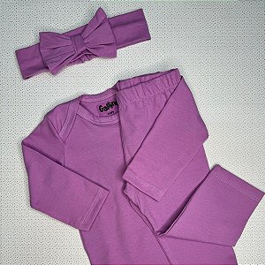 Conjunto body bebê feminino com faixa