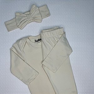 Conjunto body bebê feminino com faixa