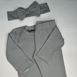 Conjunto body bebê feminino com faixa