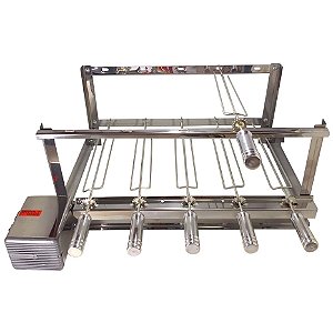 Grill Giratório Inox – Kit 620 Alto 5 Espetos Cabo Alumínio