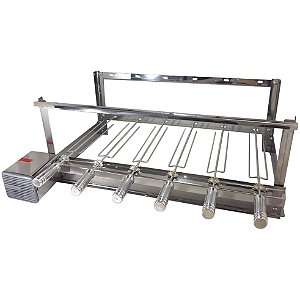 Grill Giratório Inox – Kit 740 Alto 6 Espetos Cabo Alumínio