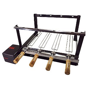 Grill Giratório Pintura Eletrostática – Kit 520 Alto 4 Espetos