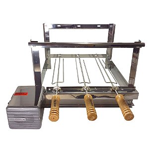 Grill Giratório Inox – Kit 420 Alto 3 Espetos