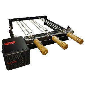 Grill Giratório Pintura Eletrostática – Kit 420 Baixo 3 Espetos