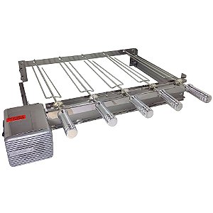 Grill Giratório Inox – Kit 620 Baixo 5 Espetos Cabo Alumínio