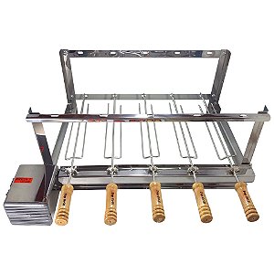 Grill Giratório Inox – Kit 620 Alto 5 Espetos