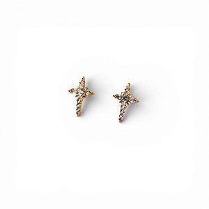 Brinco Crucifixo Dourado