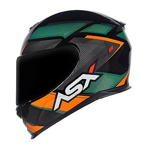 Capacete Asx Eagle Fast Brilho Preto/ Vermelho/Verde 62
