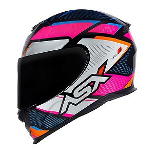 Capacete Asx Eagle Fast Brilho Preto/ Rosa/ Branco 58