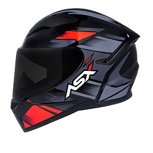 Capacete ASX City Start - Preto/Vermelho/Cinza 60