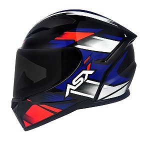Capacete Asx City Start Preto Vermelho Azul