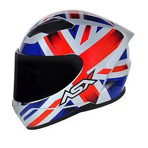 Capacete Asx City Kingdom Brilho Branco/vermelho/azul