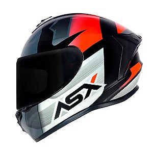 Capacete ASX Draken Striker Fosco Preto/Grafite/Vermelho