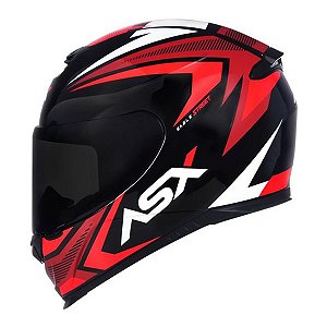 Capacete Asx Eagle Street Brilho Preto/ Vermelho/ Branco