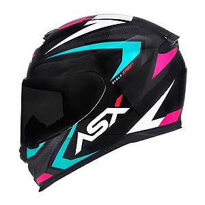 Capacete Asx Eagle Street Brilho Preto/ Tiffany/ Rosa