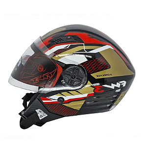Capacete Aberto FW3 X OPEN UP 43 C/Óculos Preto/Marron