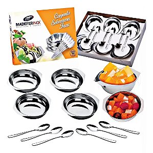 Conjunto Sobremesa 12 Peças Medefer Inox
