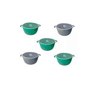 Kit 5 Potes De Plástico Com Tampa 500 Ml Mb