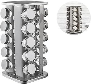 Porta Condimentos 20 potes aço inox