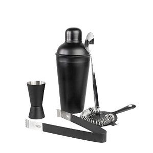 Kit Bartender 5 Peças Inox Drinks e Coquetéis