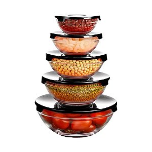 Conjunto Potes de Vidro 5 Peças