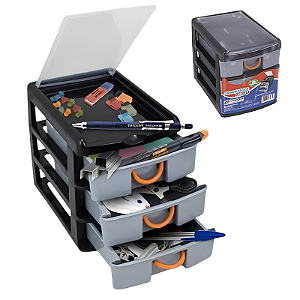 Organizador com 3 Gavetas de Plástico Arqplast