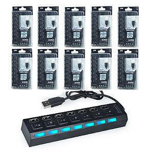 Kit 10 Hub Usb 7 Portas 2.0 Aumenta Portas Usb