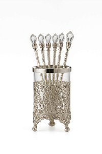 Conjunto 6 Colher Com Suporte Crystal