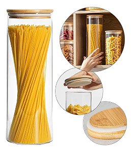 Pote Hermético Tampa de Bambu 1800mL