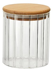 Pote Hermético Listrado Tampa Bambu 550ml