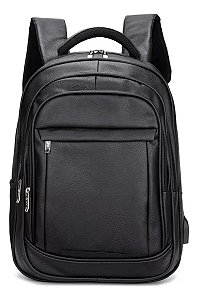 Mochila de Couro Preta Elite