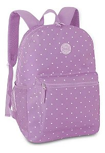 Mochila Escolar Clio Roxa Com Bolinha
