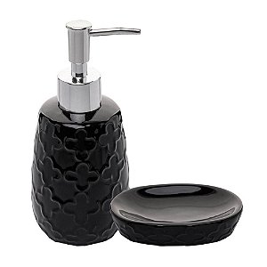 2 Peças de Banheiro Preto Clover Wolff