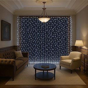 Cortina de 900 Lâmpadas Branco Frio 127v 60Hz