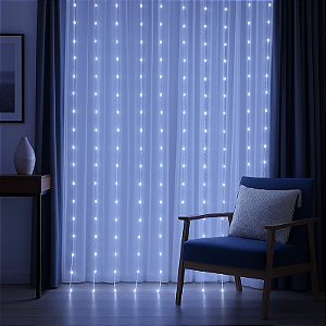 Cortina De Led 144 Lâmpadas Branco Frio 127V