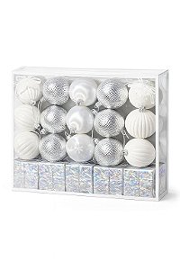 Enfeites de Árvore de Natal Branco Elite 20 Peças