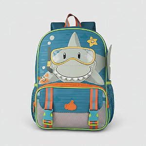 Mochila Infantil Escolar Tubarão Interativa